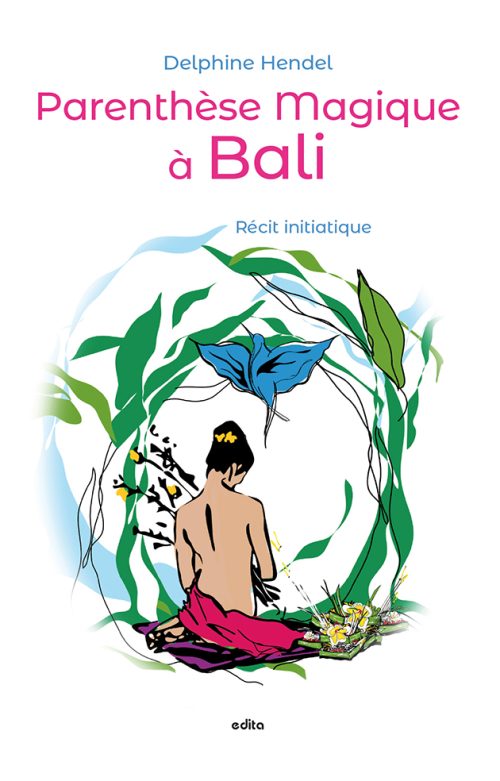 Un dessin d'une femme priant à Bali