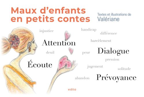 Une main qui lance des coeurs autour de mots sur le dialogue et l'attention
