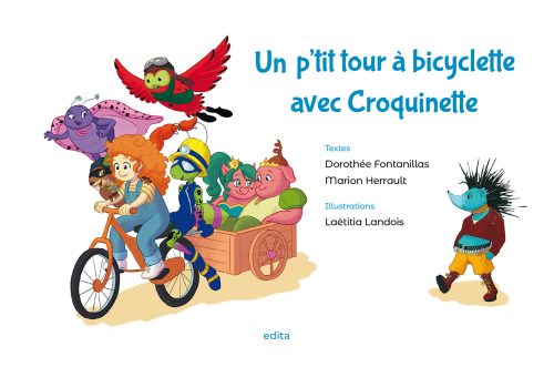 Dessin de tous les amis de Croquinette à bicyclette