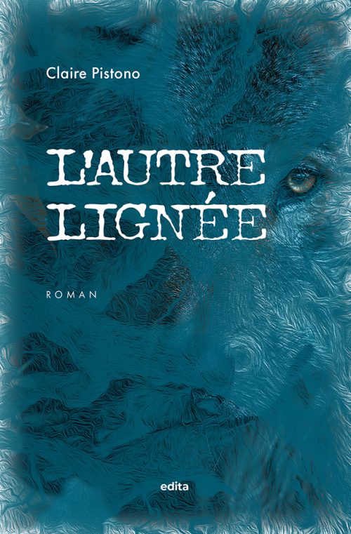 En filigrane dans les branches d'une forêt, la tête d'un animal.